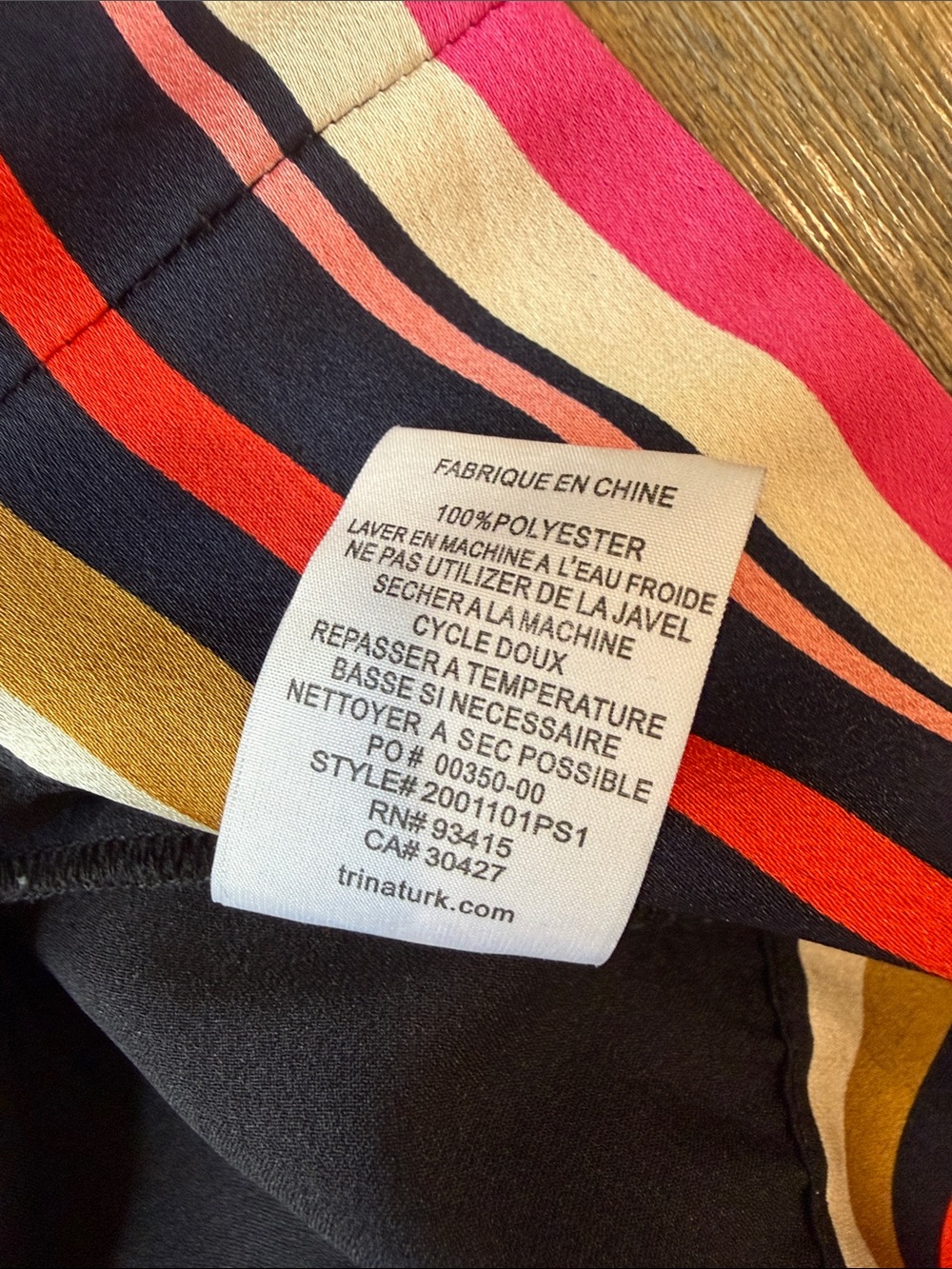 Trina Turk Los Angeles Cap Sleeve Relaxed Fit Asymmetrical Stripe Tie Hem Size M - Picture 7 of 7